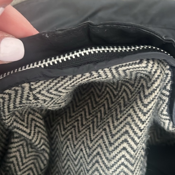 Vintage Black long trench coat with gold buttons size large - Picture 13 of 13